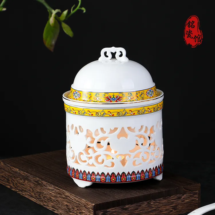 铭瓷馆餐厅家用陶瓷带盖明炉蜡烛加热餐盘保温干锅菜水煮热菜热汤