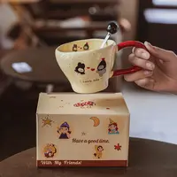 设计感【大耳朵手把杯】陶瓷马克杯家用喝水杯早餐咖啡杯情侣水杯