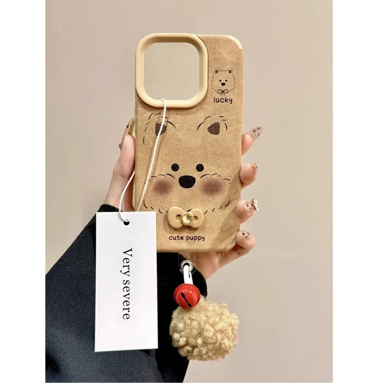 腮红西高地适用苹果13promax手机壳iPhone16翻毛皮15情侣14网红12