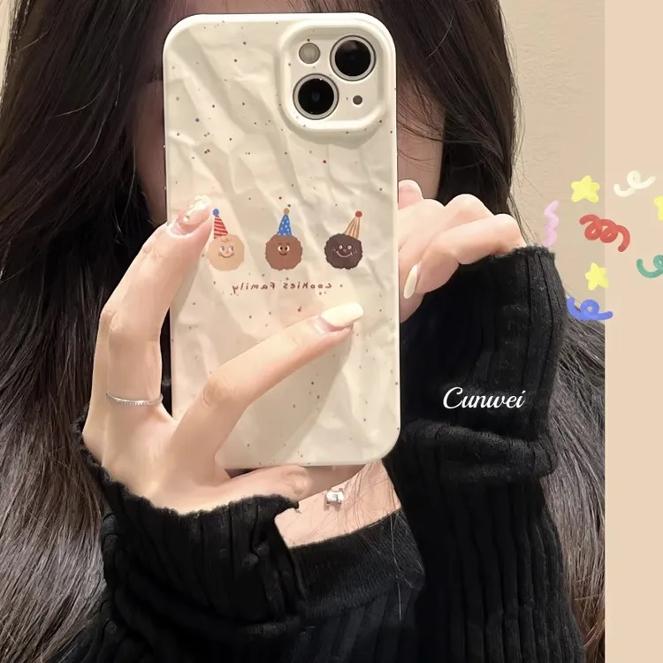 可爱曲奇饼干适用女款iPhone13苹果14手机壳17promax创意15简约16