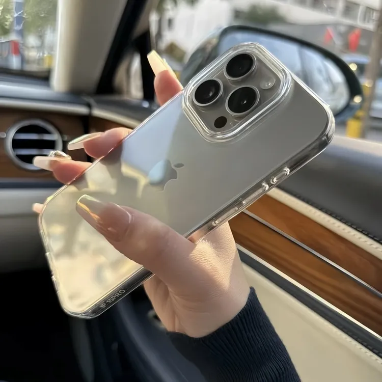 高级感简约大孔透明适用15promax防摔手机壳iphone13网红个性可爱