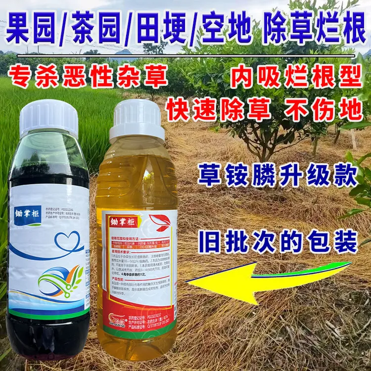 精草铵膦铵盐除草剂快速除草牛筋草小飞蓬水花生果园茶园不伤土壤