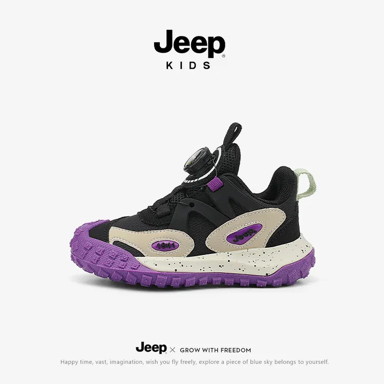 jeep儿童运动鞋秋冬季男女童鞋旋转纽扣2024年新款休闲软底跑步鞋