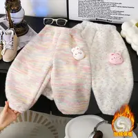 【一体绒】童装冬季儿童加厚女宝韩版羊羔绒休闲加绒裤子宝宝