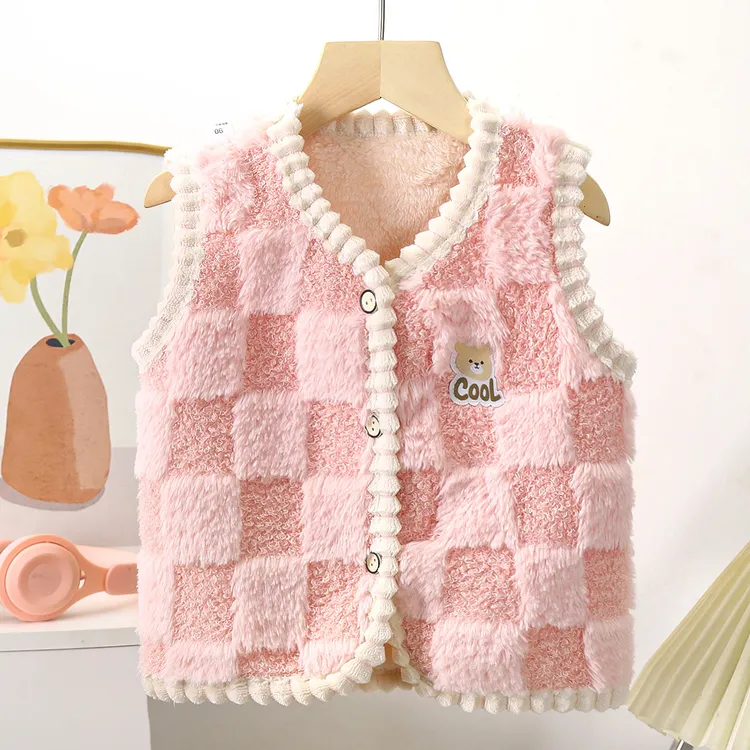 儿童加绒马甲男女童洋气背心宝宝双面绒坎肩内穿婴儿加厚保暖马夹