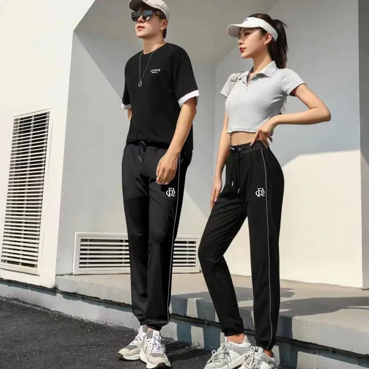 （现货）防泼水／防油渍／冰丝速冰裤男女夏季透气弹力运动可乐速冰裤