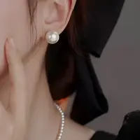 非金属仿珍珠耳饰 轻奢气质减龄简约时尚法式珠子经典精致耳钉