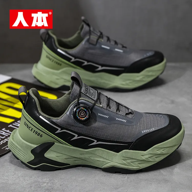 人本国货男鞋2024新款旋转纽扣厚底运动秋季老爹鞋S5130200