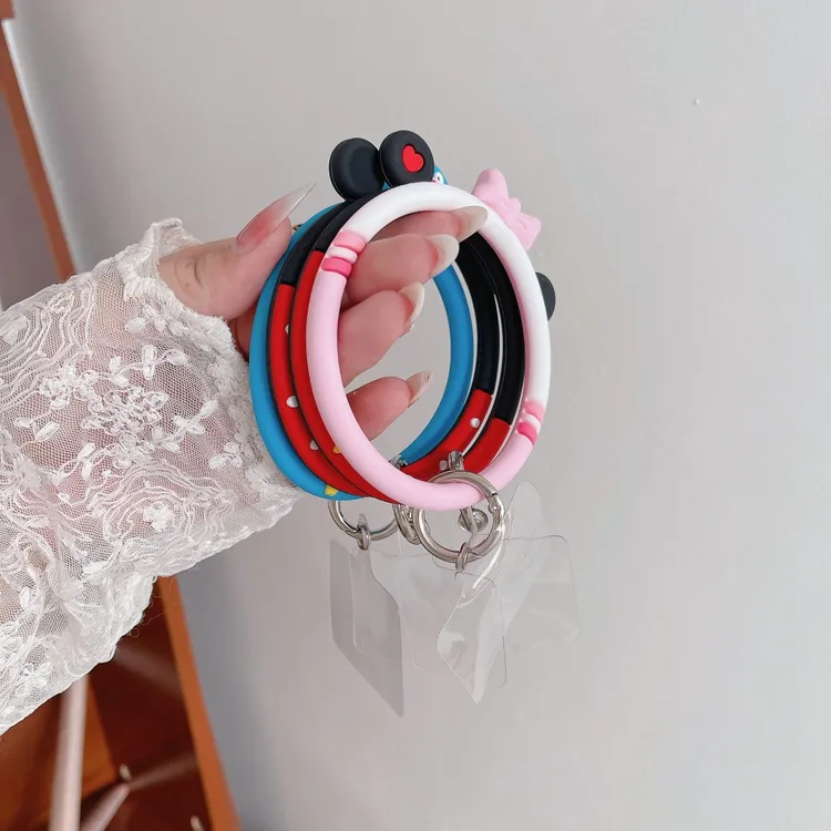 【金悦】硅胶防摔圈卡通手环扣手机壳大圆环腕带便捷防丢绳