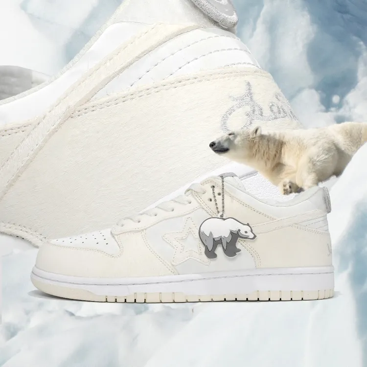RIPSTAR/爆炸星北极熊配色联名休闲板鞋情侣鞋低帮运动鞋滑板鞋
