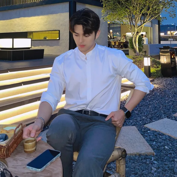 【新中式轮廓感】商务休闲简约高级感纯色百搭垂感抗皱立领衬衣衬衫