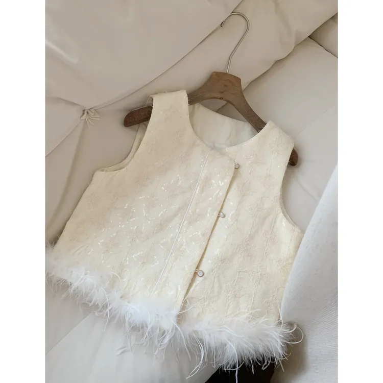 入艺815【Y I锦绣】马甲+半裙 新款福利中式暗纹印花马甲-RY2430173