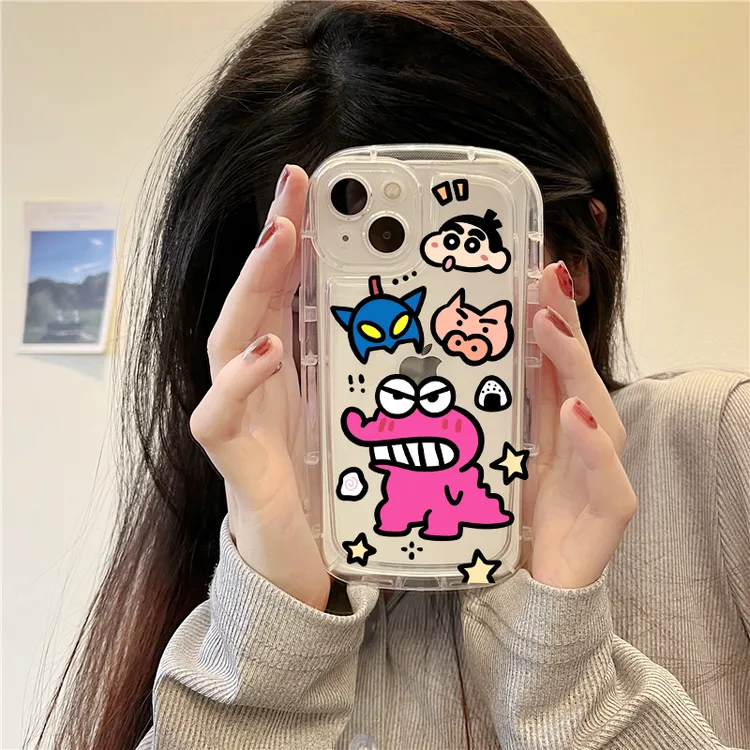 卡通恐龙小新适用于苹果/华为/OPPO/VIVO/小米荣耀全包透明手机壳