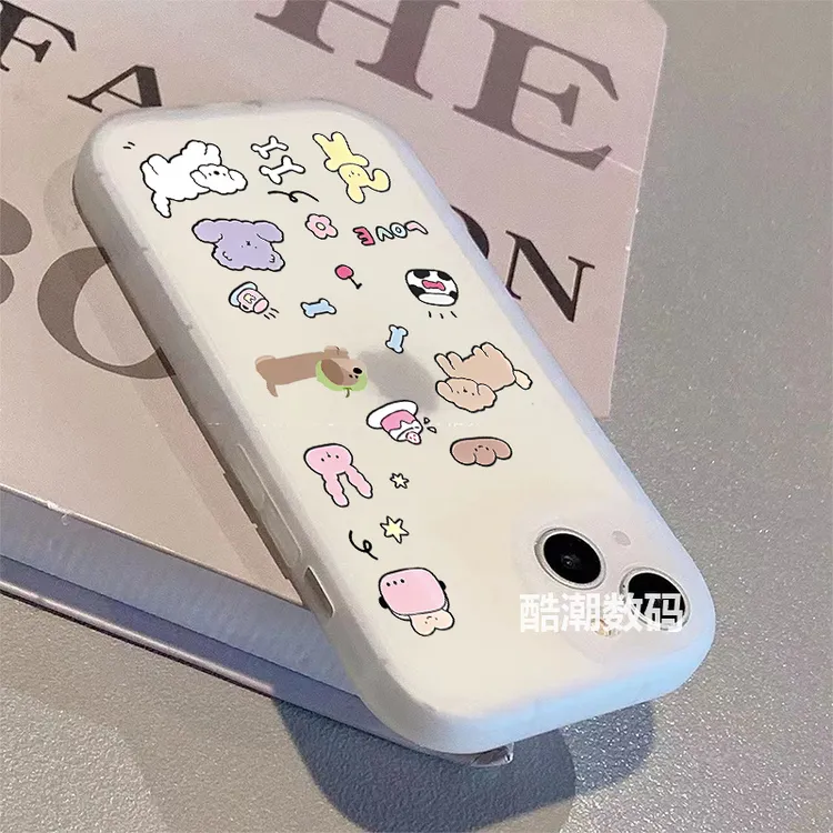 卡通可爱狗狗适用苹果/华为/荣耀oppo小米红米vivo全包防摔手机壳