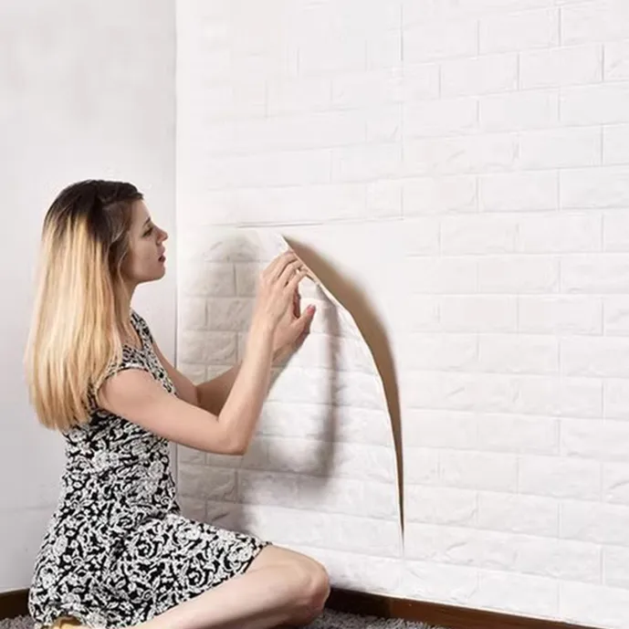 3d立体墙贴掉灰墙面装饰自粘墙纸泡沫砖壁纸背景墙防水防潮墙贴纸