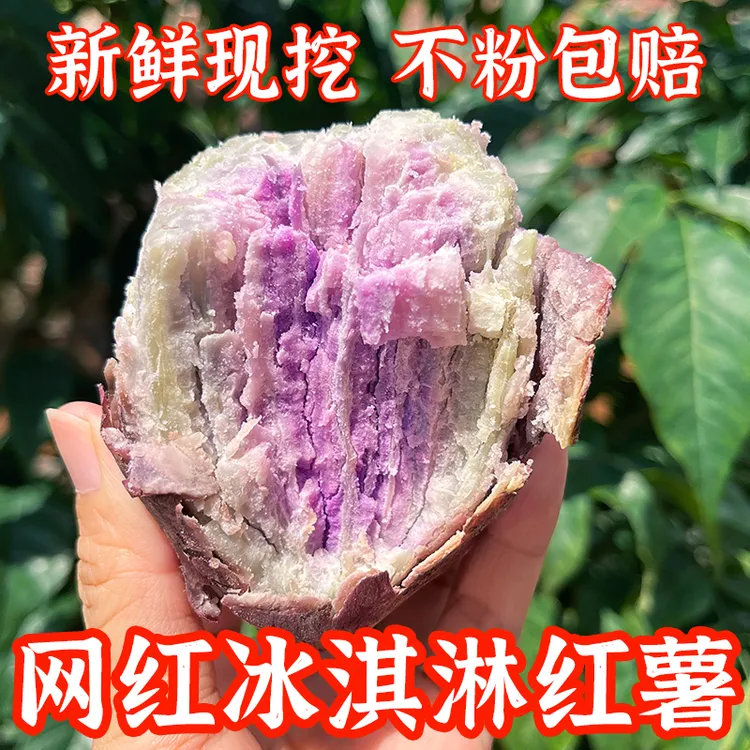 茂名正宗冰淇淋番薯粉糯香甜沙地红薯新鲜现挖5斤9斤3斤【直播】