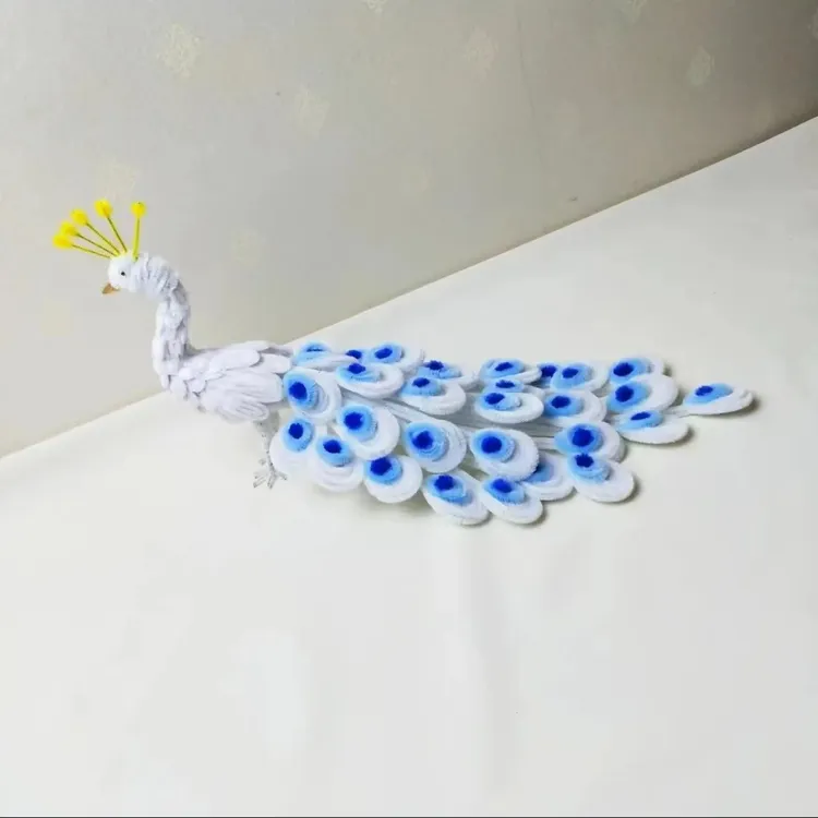 【玉儿手作推荐】呦呦虎加密扭扭棒孔雀手工diy材料包创意居家摆件