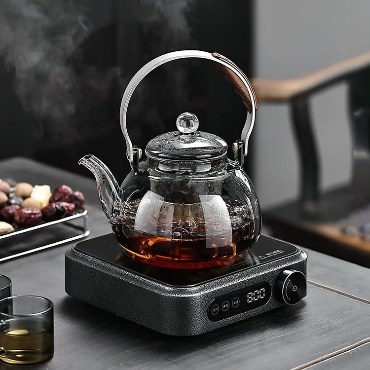 围炉耐高温玻璃煮茶炉蒸汽喷淋式煮茶壶家用养生提梁壶办公煮茶炉