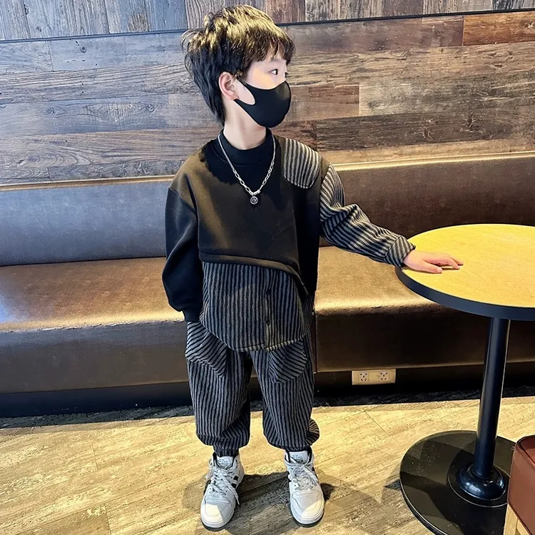 男童春秋季卫衣套装2025新款儿童装痞帅气小男孩男宝宝时髦套装潮