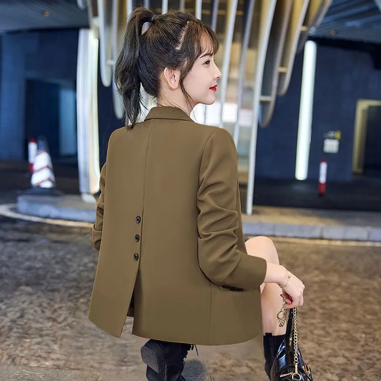 咖色小西装外套女短款小个子2025春秋季新款时尚休闲气质西服上衣