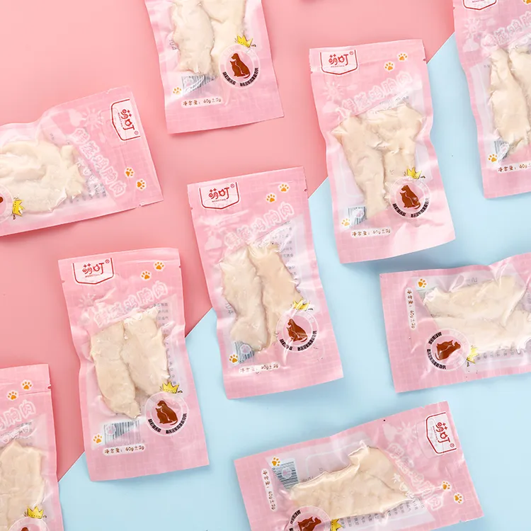  萌町蒸煮鸡胸肉40g*100袋水煮猫咪狗狗通用零食成幼犬无淀粉添加