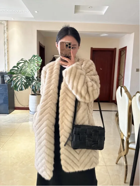 秋冬气质百搭仿皮草毛毛外套中长款加厚保暖