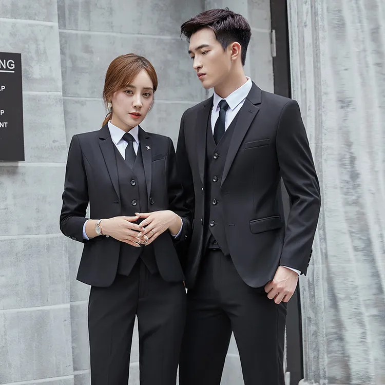 男女同款秋冬工作服套装气质商务修身上班通勤女装领导高级感西装