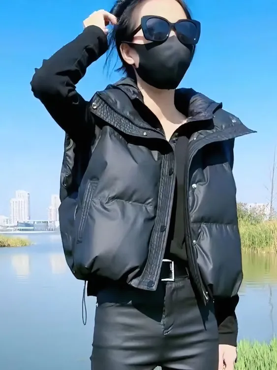 2025马甲爆款短款时尚休闲宽松潮流秋冬网红轻薄加厚马夹保暖立领