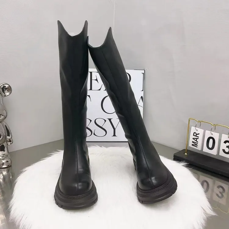 【胖瘦可选】长筒靴不过膝增高款时尚加肥加宽单里加绒秋冬爆款冬季