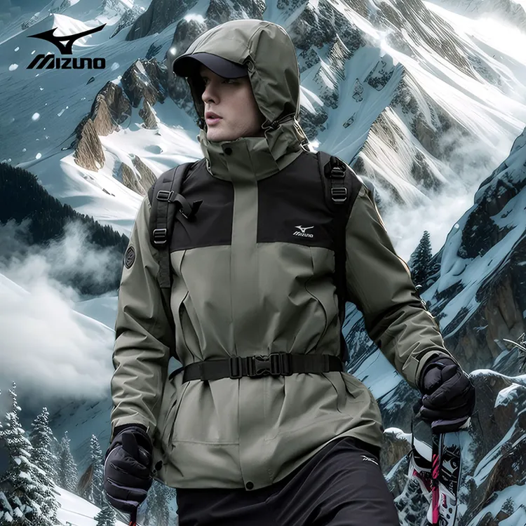 Mizuno/美津浓三合一冲锋衣男女士加绒保暖秋冬季防水透气登山服