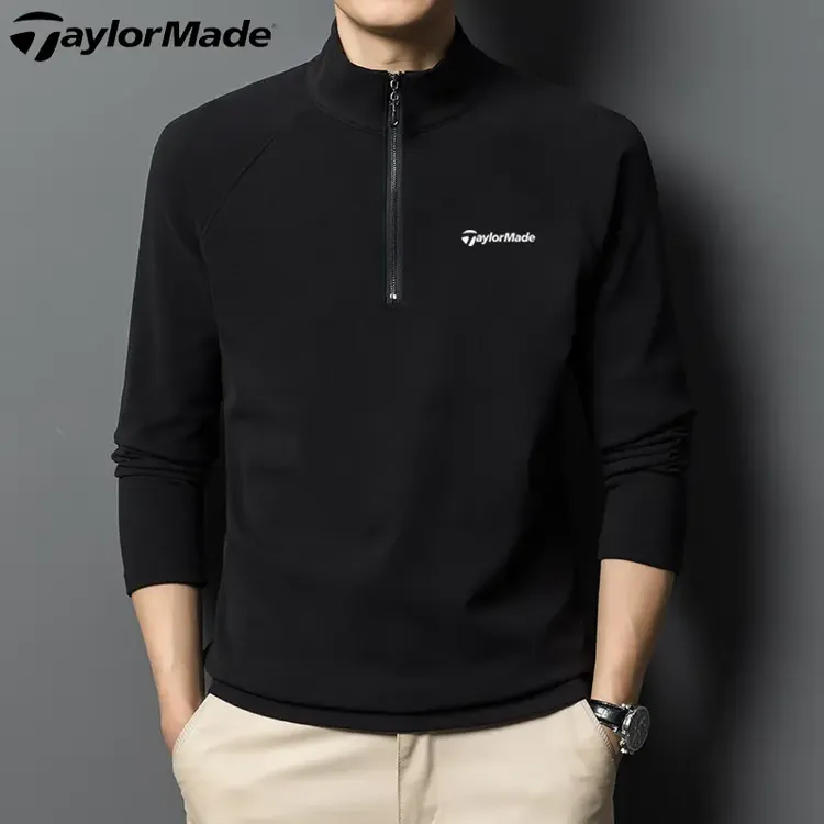 新品Taylormade高尔夫秋冬保暖抓绒打底衣男士长袖弹力运动休闲厚