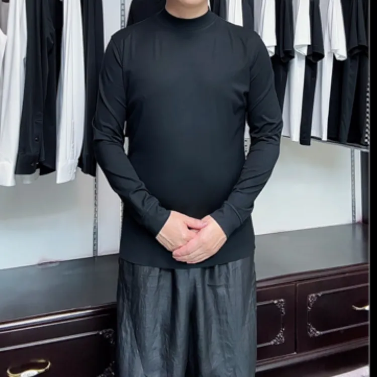JINXIABA/金下巴180克120支双面丝光四面弹高品质秋冬长袖中领t恤