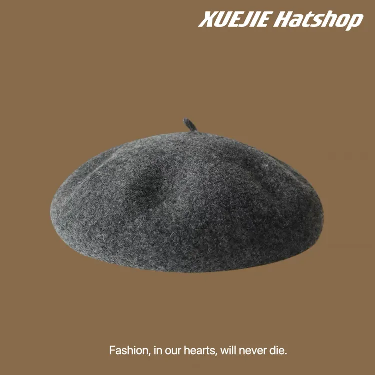 2025秋冬纯色羊毛百搭贝雷帽子~ 日系时尚复古显脸小文艺画家帽女