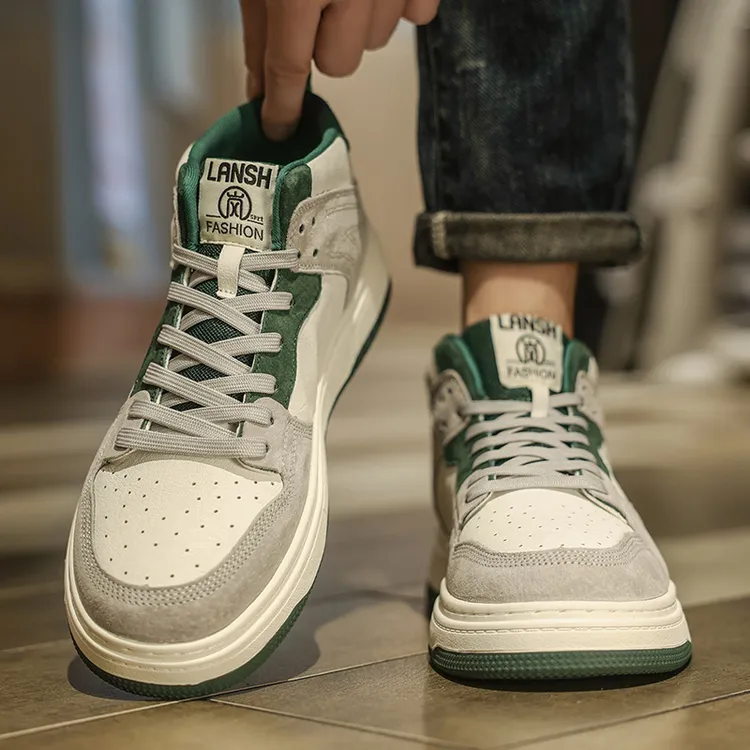 男鞋秋季板鞋男款鞋子潮流高帮男士潮鞋运动休闲时尚防滑韩版男生