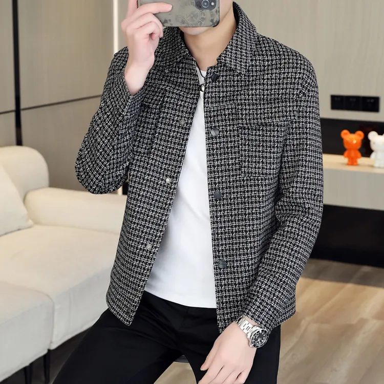 外套男士2023春秋季新款夹克上衣潮流男装成熟休闲潮牌轻奢外套男