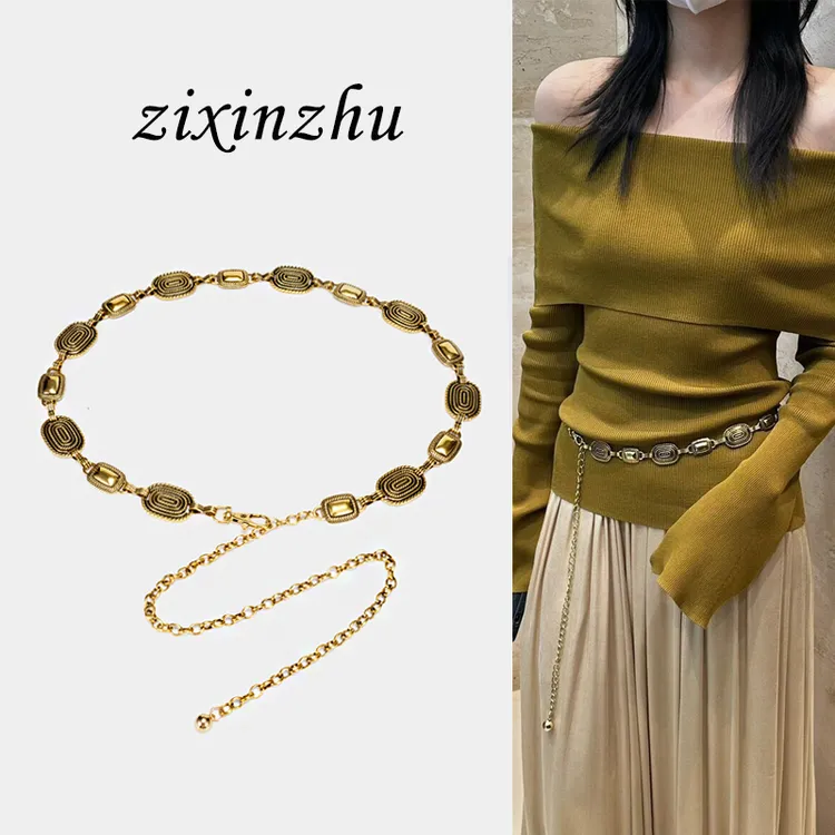 金属复古腰链女配饰装饰连衣裙子民族风链条腰带百搭裤子小众皮带