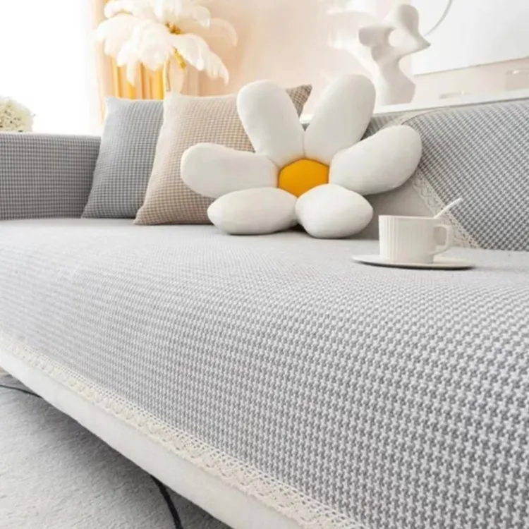 棉麻夏季老粗布沙发垫防滑通用粗布凉席靠背盖布巾简约防尘直排