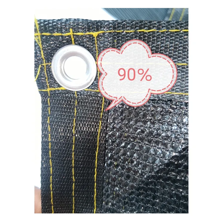 黑色圆扁丝遮阳率90%防晒隔热楼顶庭院多肉植物户外包打孔遮阳