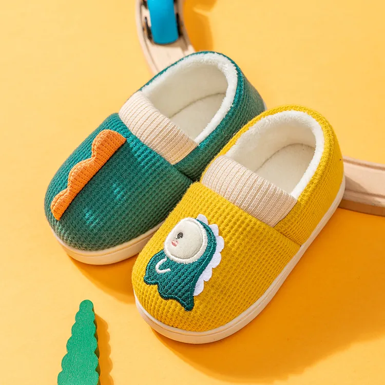 儿童棉拖鞋秋冬季亲子女童男童室内防滑家居加厚加绒包跟宝宝棉鞋