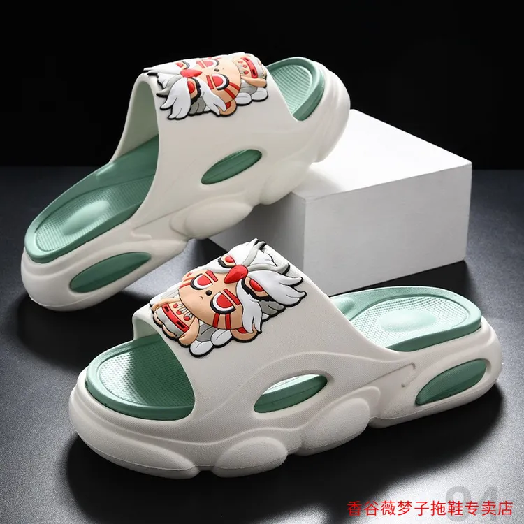 夏季新款男一字拖软底防滑耐磨印花拖鞋外穿居家情侣男拖踩屎感