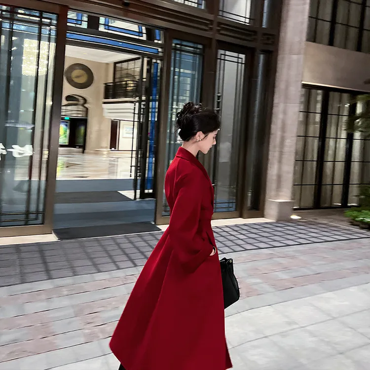 高级感双面呢大衣女中长款2025秋冬新款大牌气质10羊绒毛呢子外套