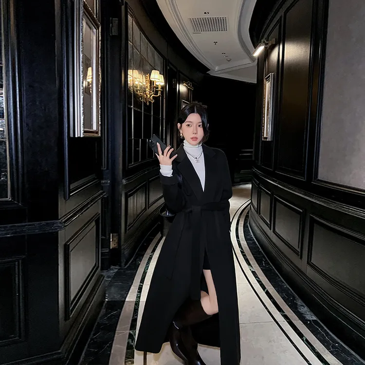 高级感双面羊绒大衣女新款2025秋冬韩版宽松气质中长款毛呢子外套