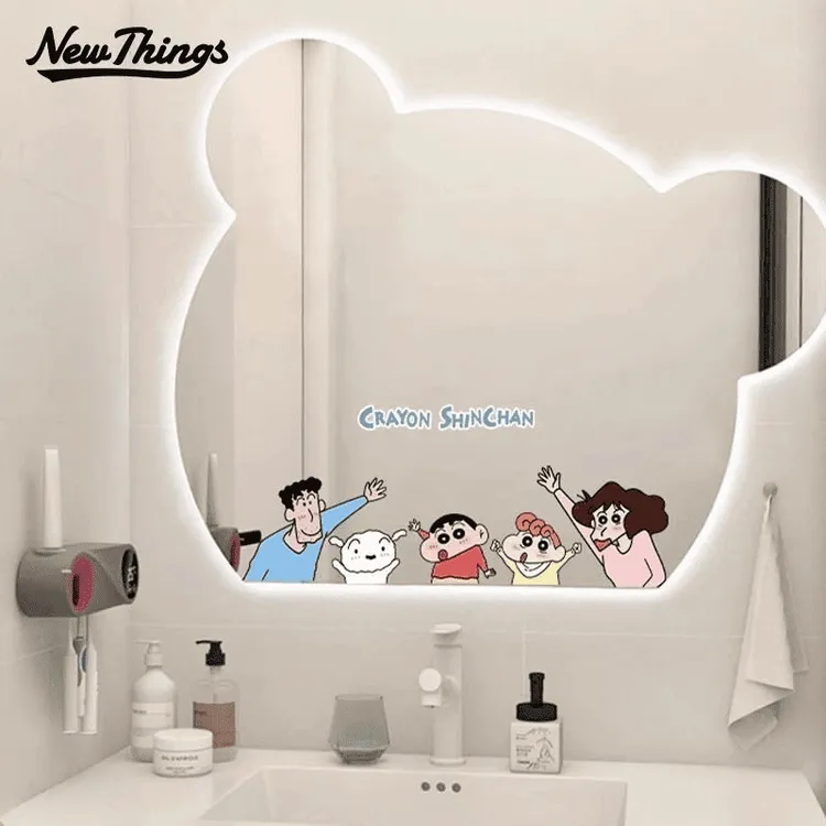 高颜值卧室镜子装饰贴纸卫生间镜面可爱贴画浴室玻璃门防水L73011