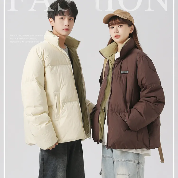 情侣90鸭绒羽绒服冬季新款时尚短款保暖休闲宽松东方骆驼外套