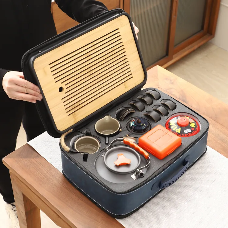 户外露营便携式旅行茶具套装烧水一整套围炉煮茶高档车载日式泡茶
