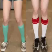 HIPOWER运动健身薄款竖条袜短筒袜纯色彩色中筒袜堆堆潮袜子女