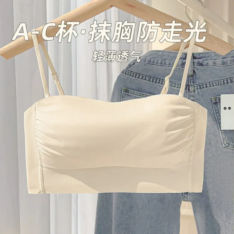薄款学生小胸聚拢抹胸少女内衣美背吊带一体裹胸无钢圈文胸罩无痕