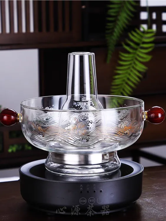 高硼硅玻璃老北京火锅家庭耐热玻璃汤锅围炉双耳情侣单双人小火锅