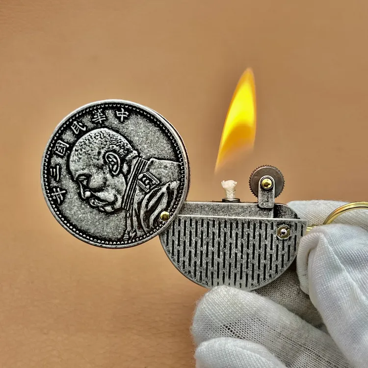 煤油打火机古银元煤油打火机复古个性创意手工浮雕男士怀旧仿古