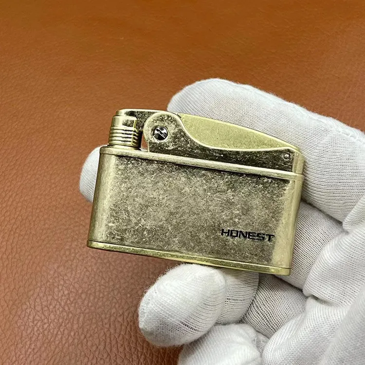 HONEST/百诚海鹰复古老式按压式煤油打火机怀旧煤油磕头打火机